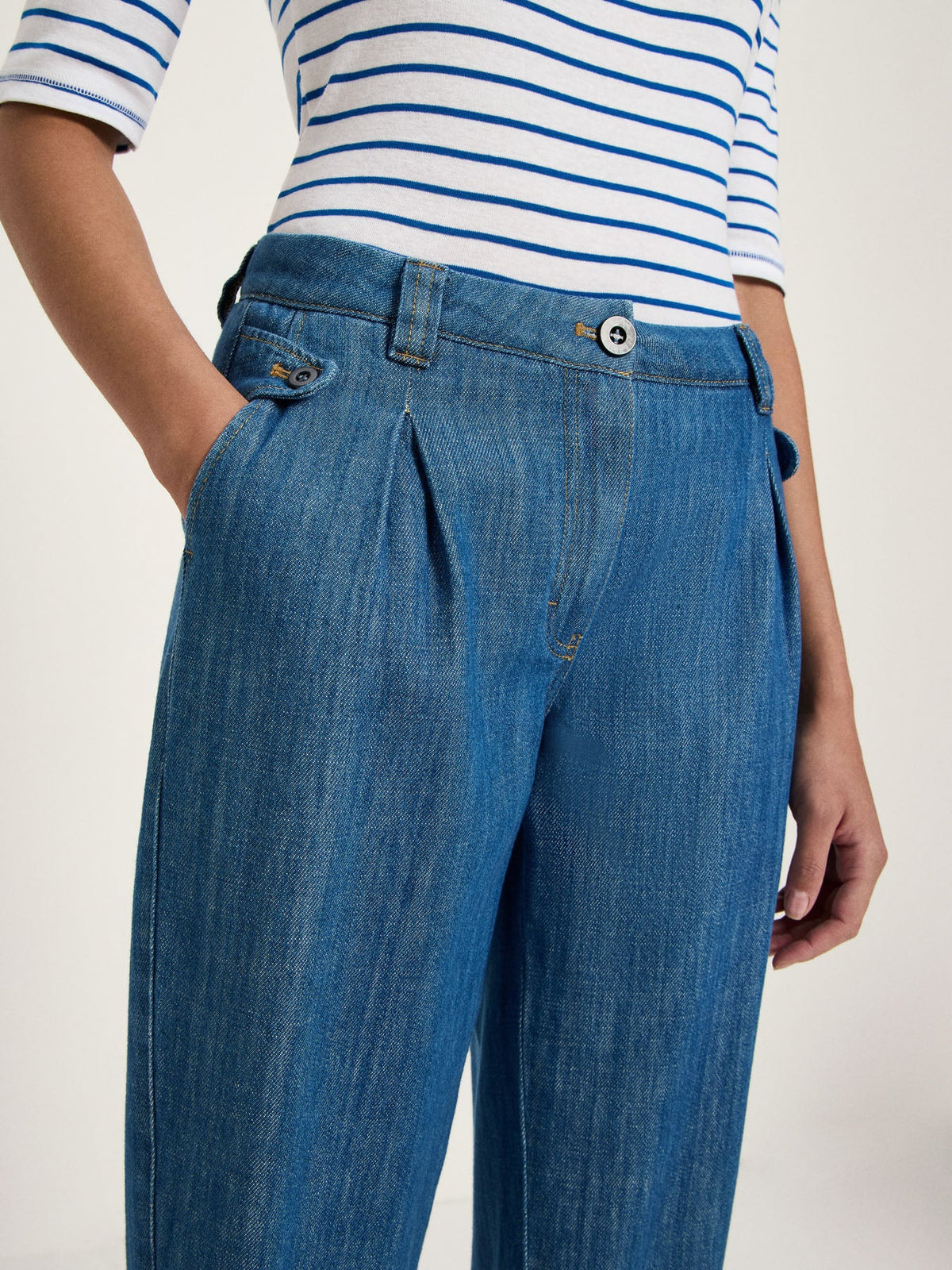 Lanius - Jeans mit Bundfalte GOTS