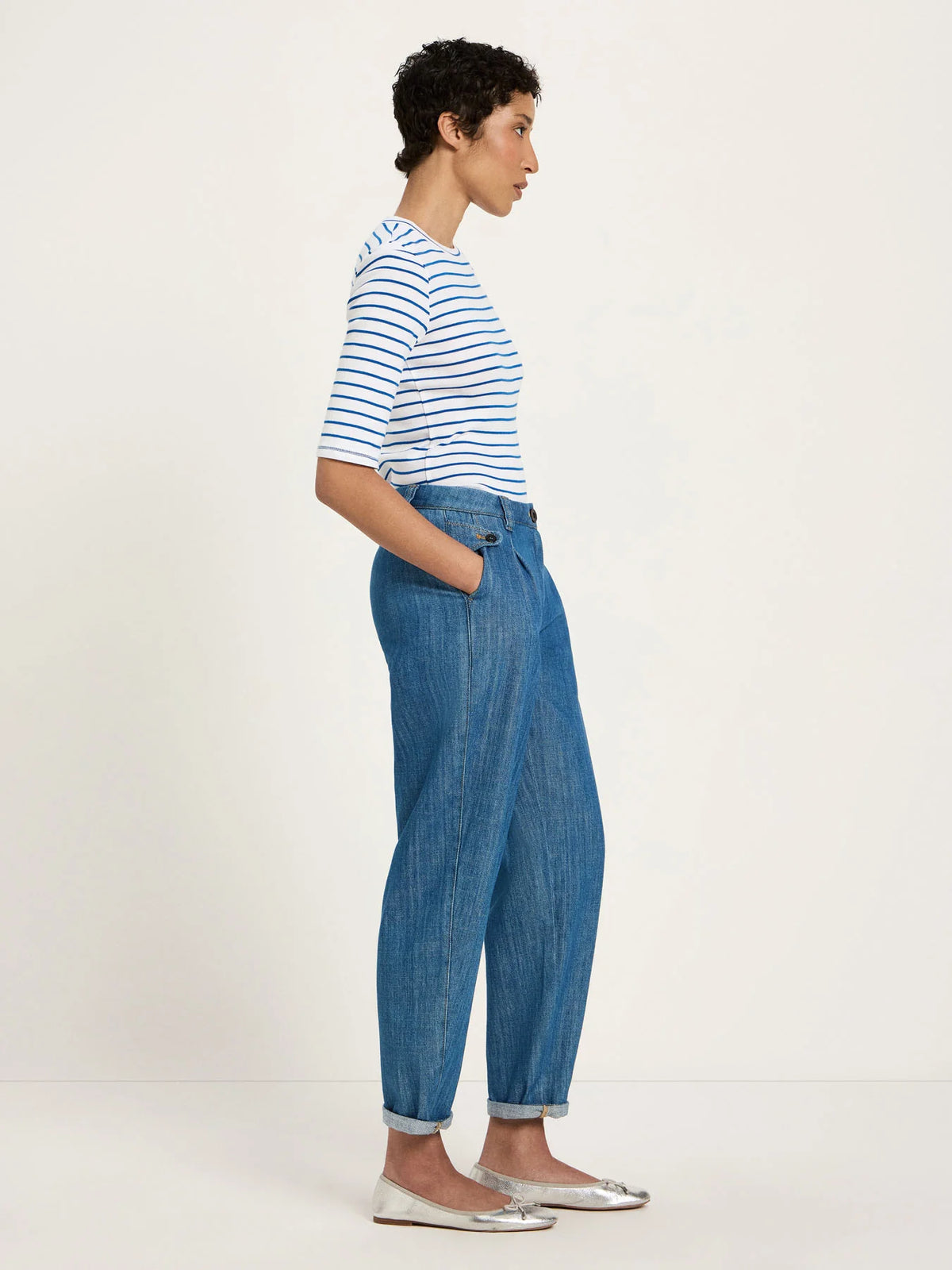 Lanius - Jeans mit Bundfalte GOTS
