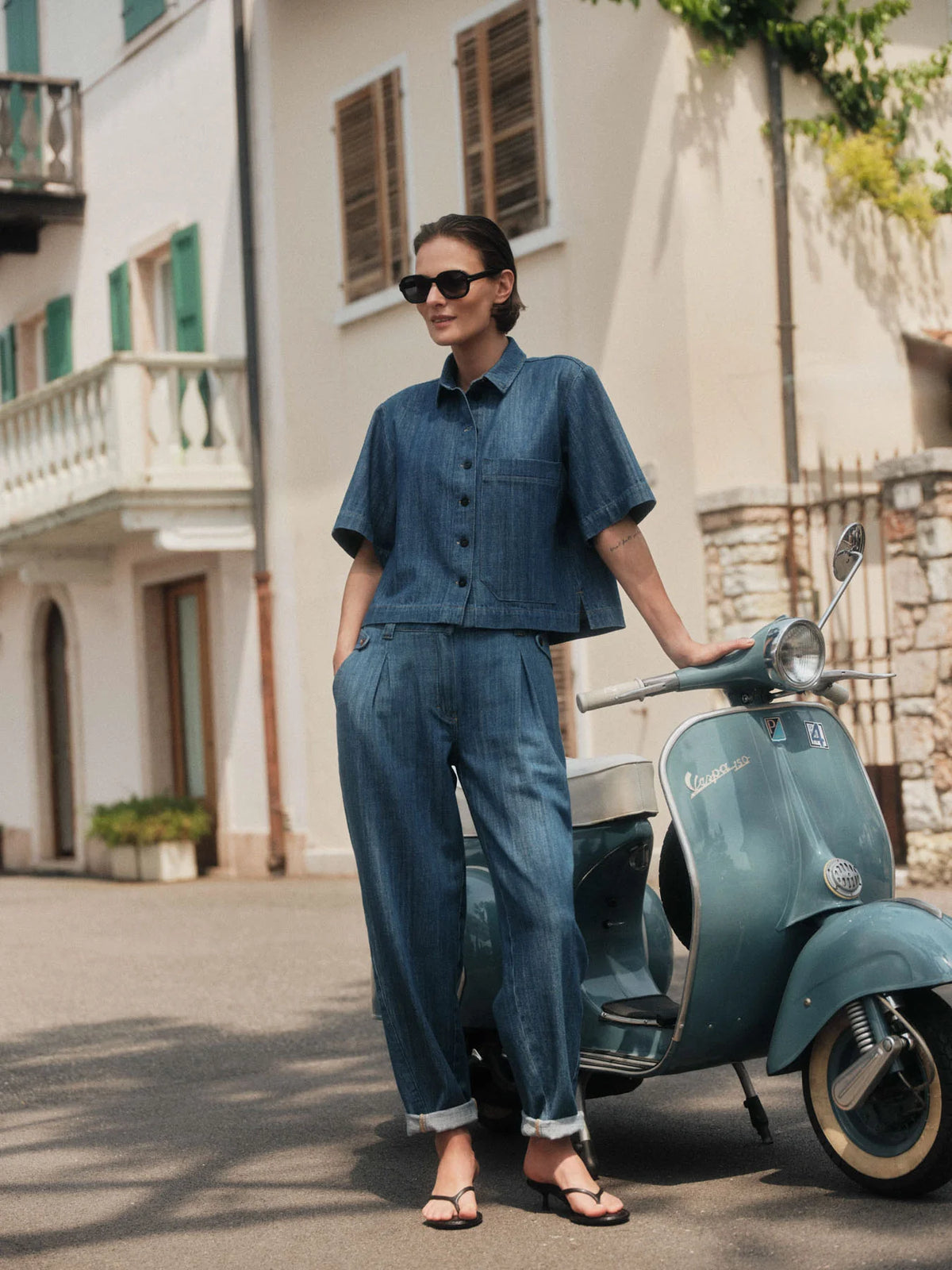 Lanius - Jeans mit Bundfalte GOTS