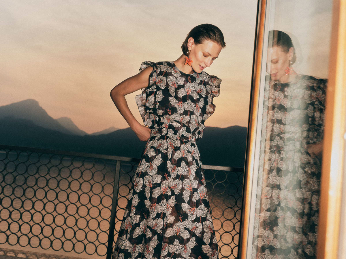 Lanius - Blusenshirt mit Volant GOTS