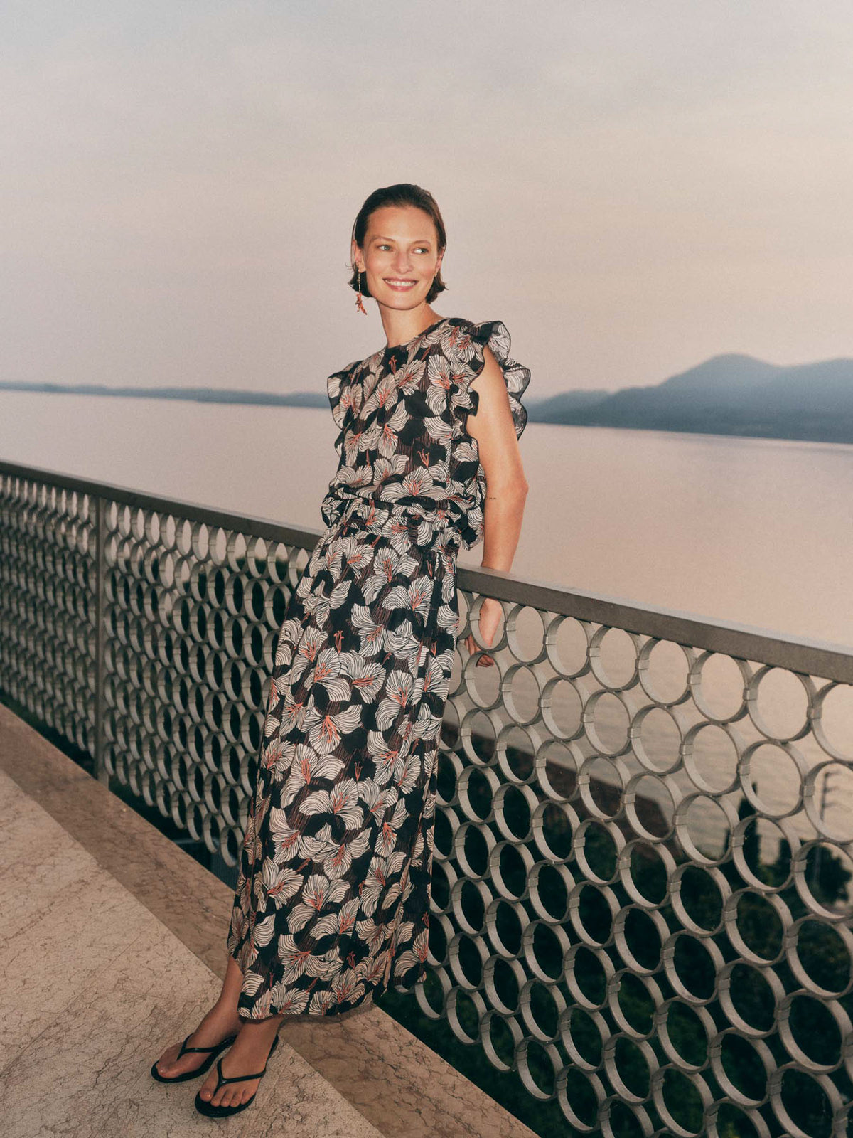 Lanius - Blusenshirt mit Volant GOTS