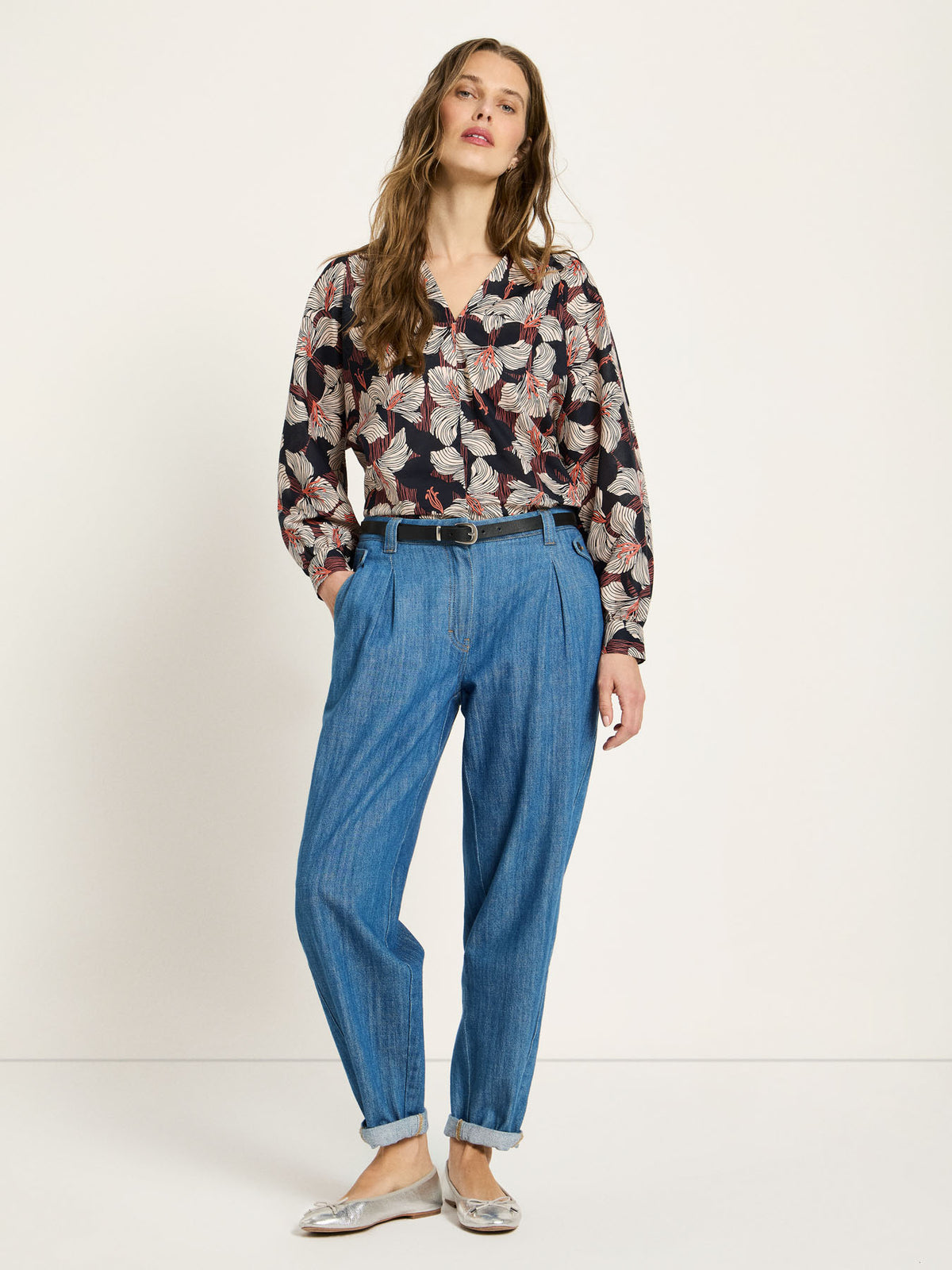 Lanius - Bluse mit Kräuseln GOTS