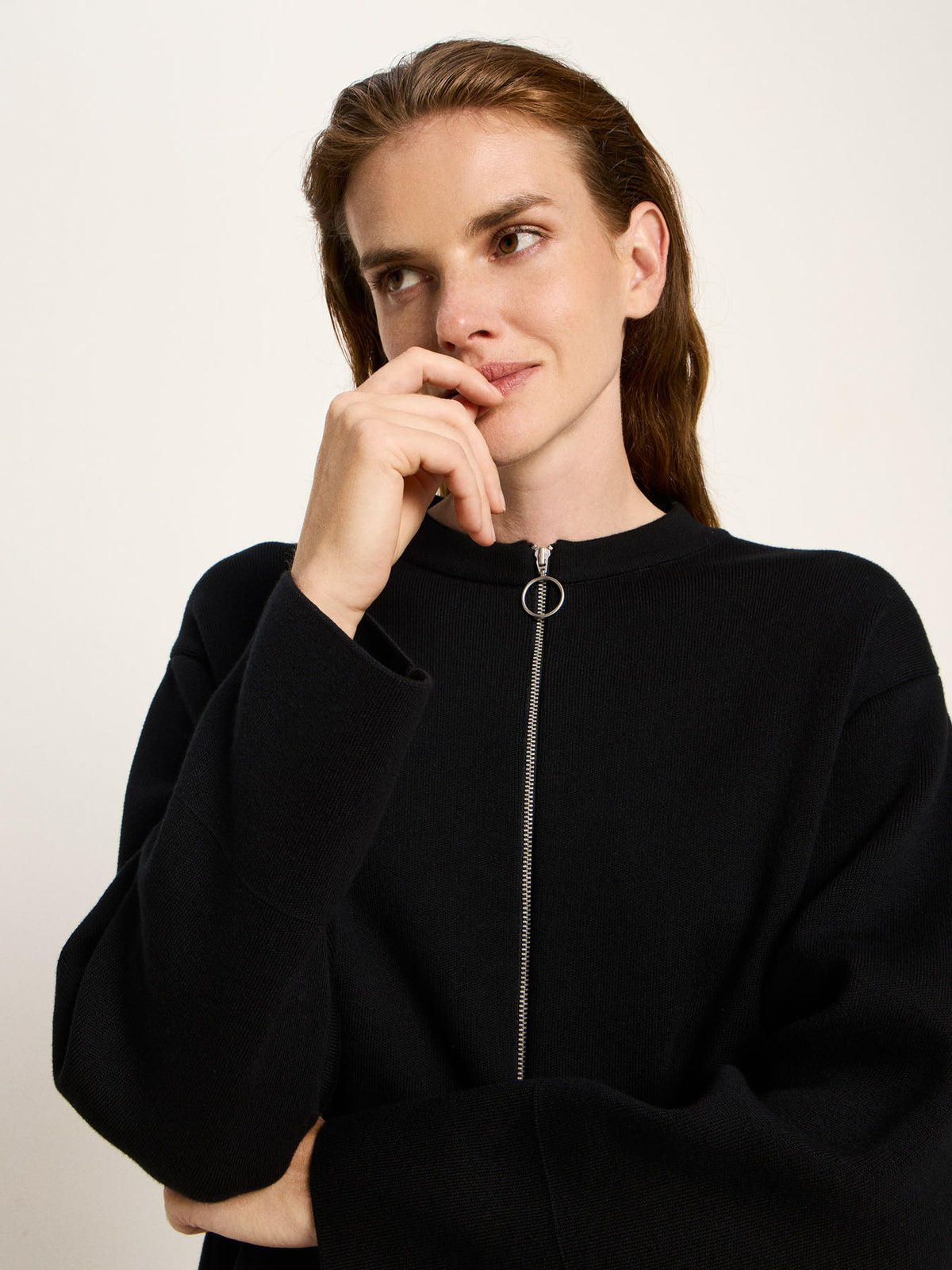 Lanius - Strickjacke mit Reißverschluss GOTS