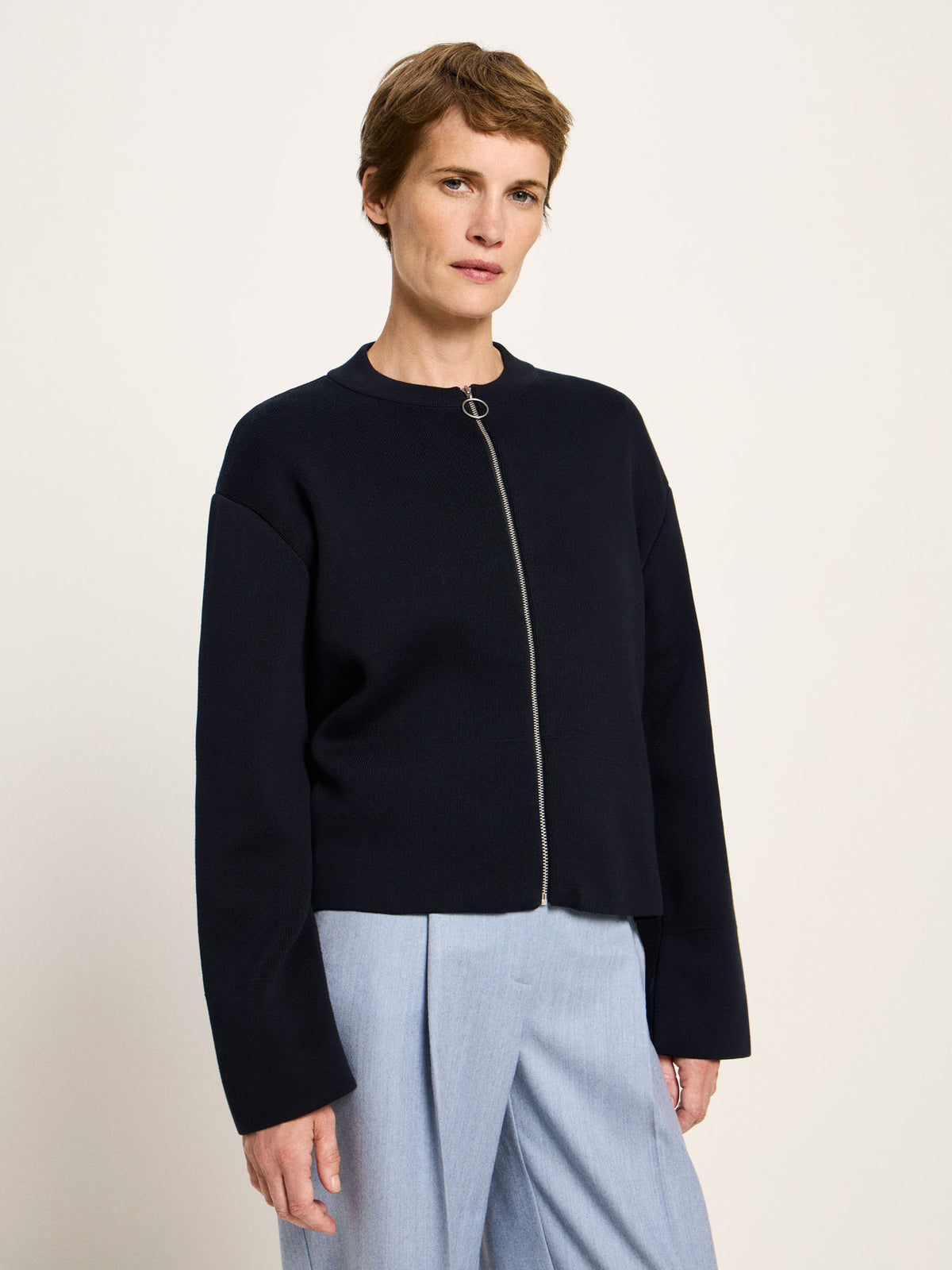 Lanius - Strickjacke mit Reißverschluss GOTS