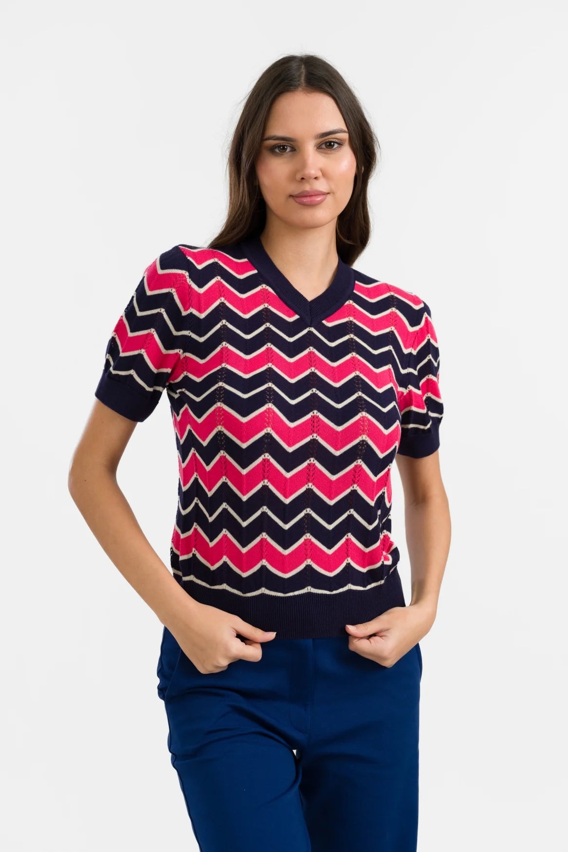 LaLamour - Knitwear Sweater V-Neck Short Sleeve