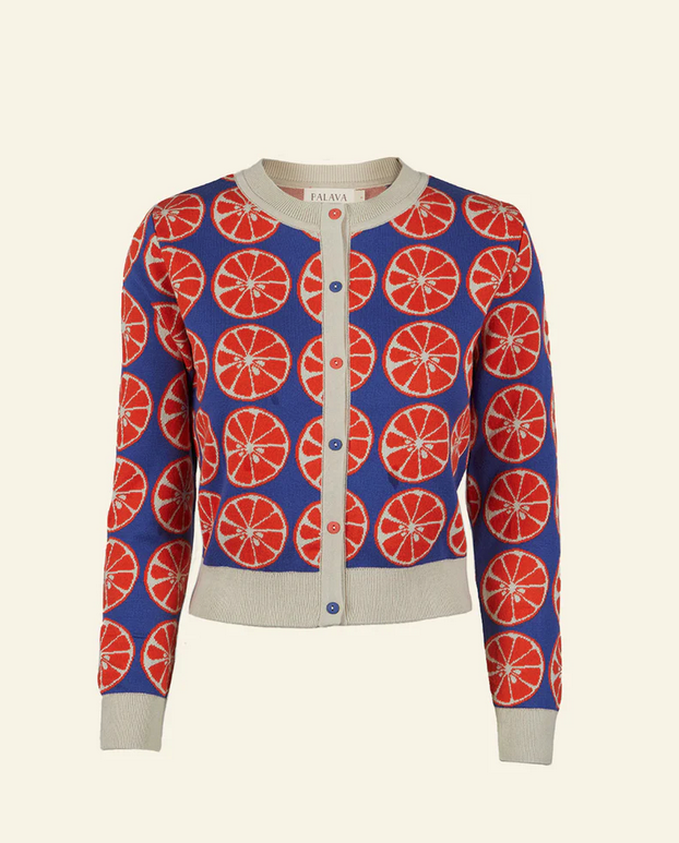 PALAVA - Cardigan Vera Jacquard Blue Grapefruit