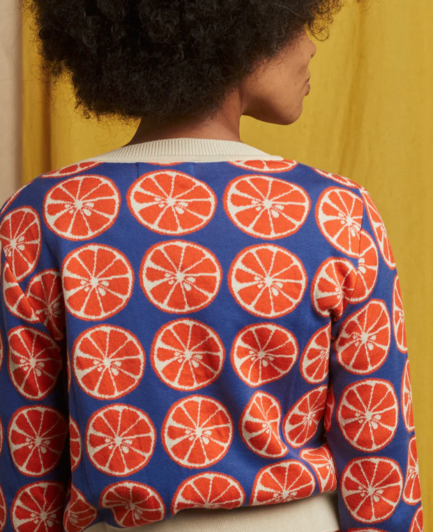 PALAVA - Cardigan Vera Jacquard Blue Grapefruit