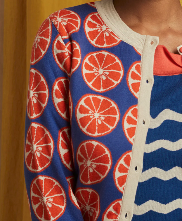 PALAVA - Cardigan Vera Jacquard Blue Grapefruit