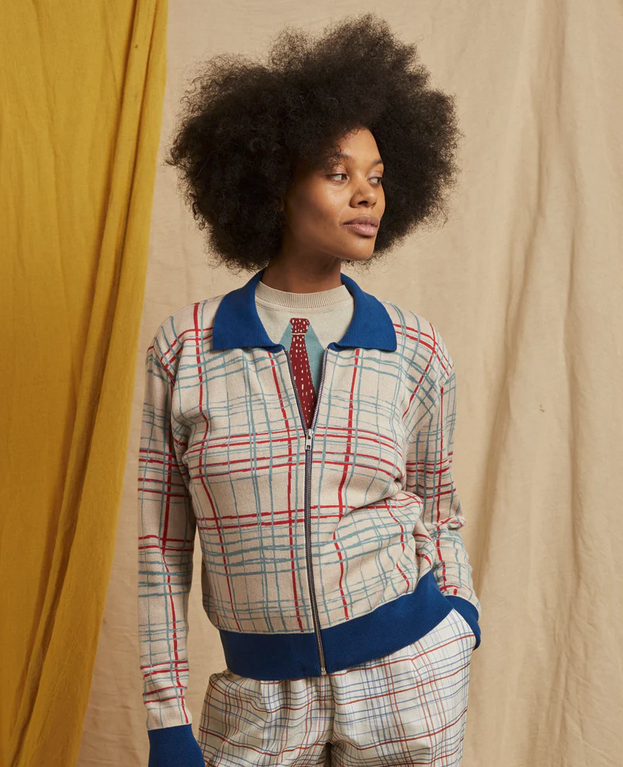 PALAVA - Cardigan Kate Cream Folk Check