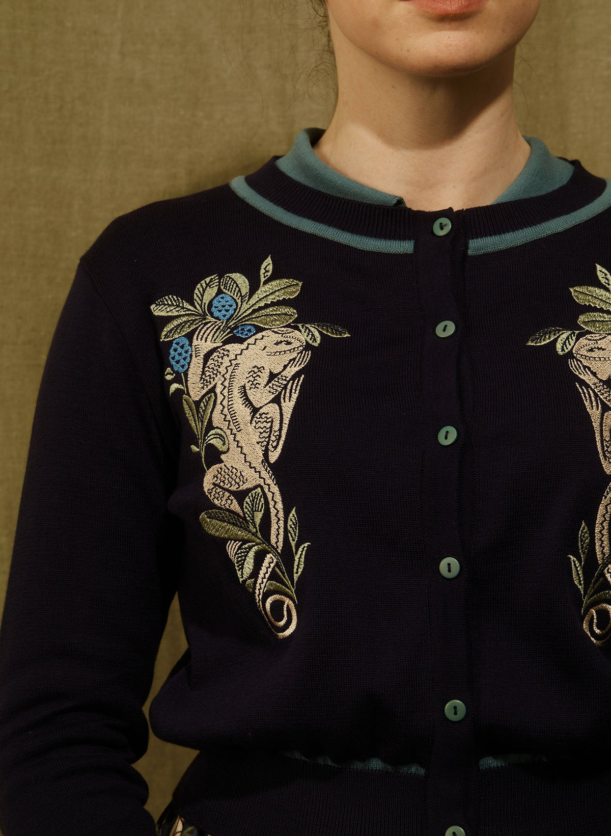 PALAVA - Cardigan Vera Navy Lizard