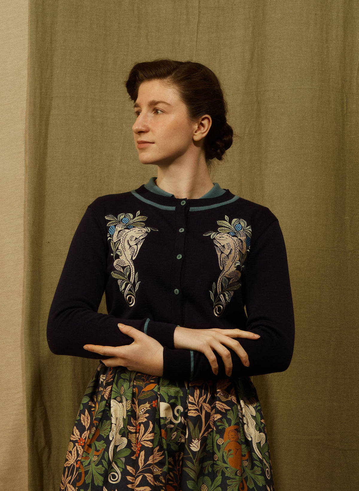 PALAVA - Cardigan Vera Navy Lizard