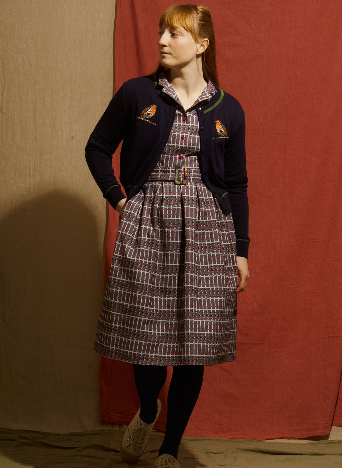 PALAVA - Cardigan Vera Navy Robins