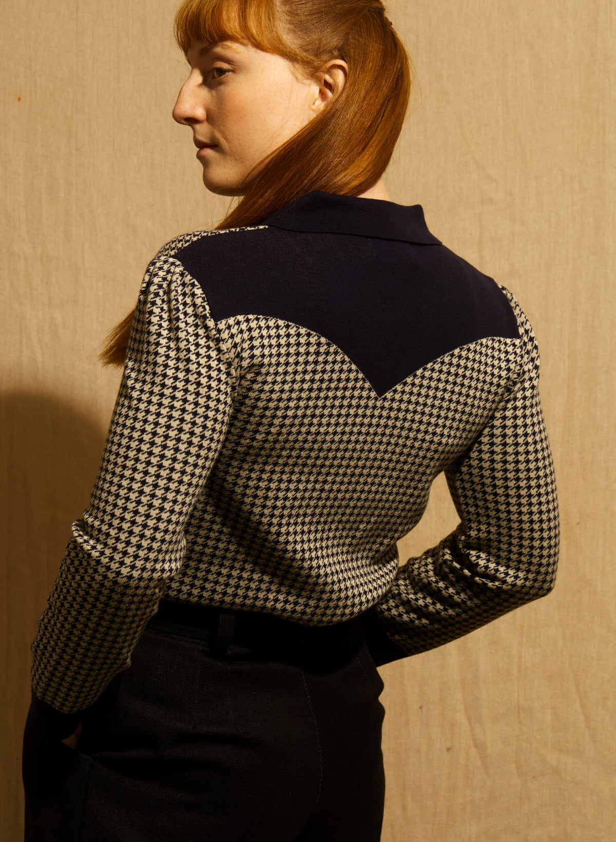 PALAVA - Pullover Belle Navy Houndstooth