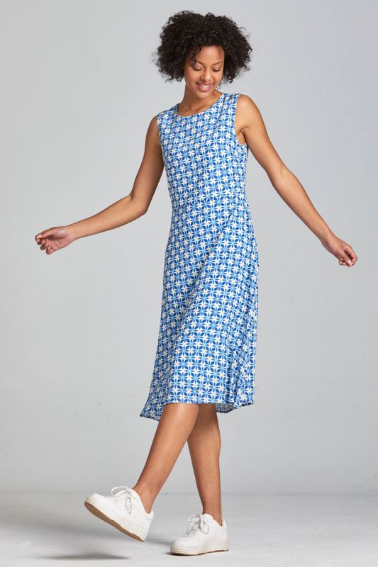 KALA - A-Linien Kleid mit Blue Print
