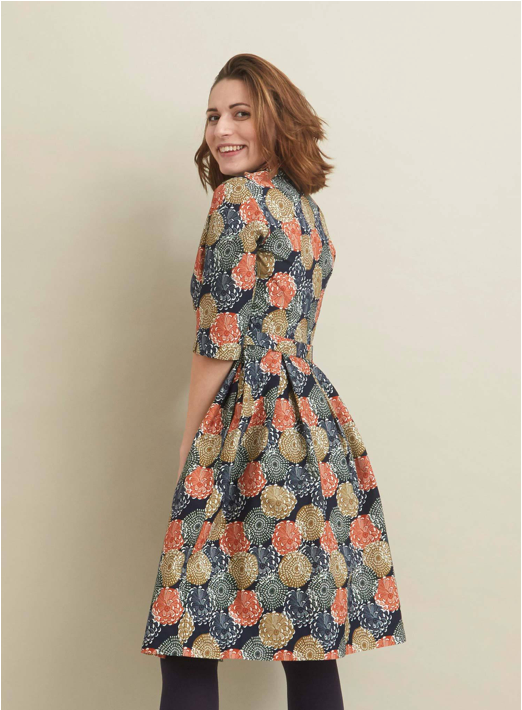 PALAVA - Ida Dress (Navy Pinecones)