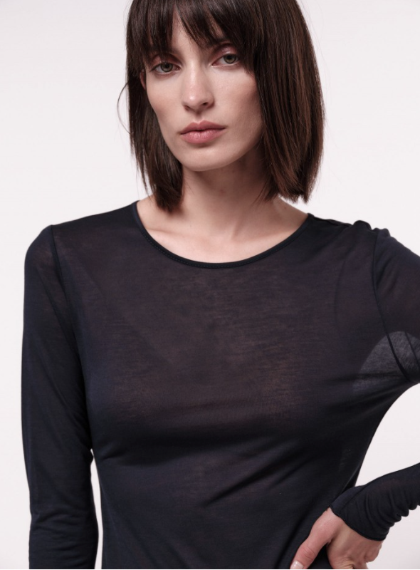 Lanius - Langarmshirt aus TENCEL™ Lyocell mit SeaCell™