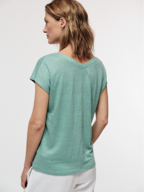 LANIUS - Shirt GOTS mit V-Ausschnitt