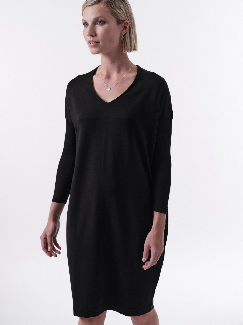 LANIUS - Kleid mit V-Ausschnitt